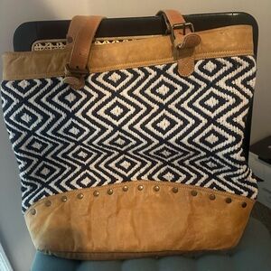 Stylish Tan and Black Patterned Women's Bag